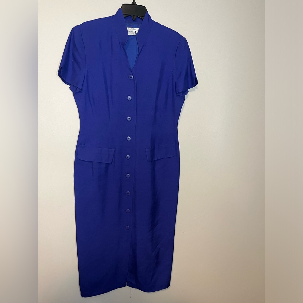 Vintage maggy London silk button up dress size 12